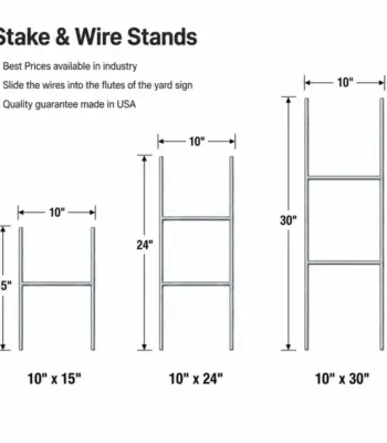 Mcoro heavy duty 9-gauge galvanized steel H-stake for corrugated yard signs