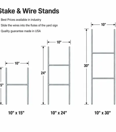 Mcoro heavy duty 9-gauge galvanized steel H-stake for corrugated yard signs