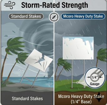 heavy-stakes-Storm-rated-Strength traffic areas or harsh weather