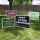 yard signs with EZ step stakes