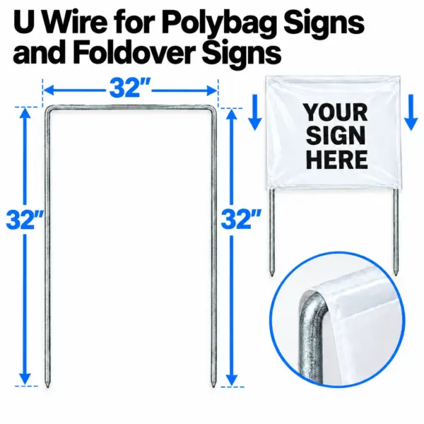 U Wire for Polybag Signs and Foldover Signs